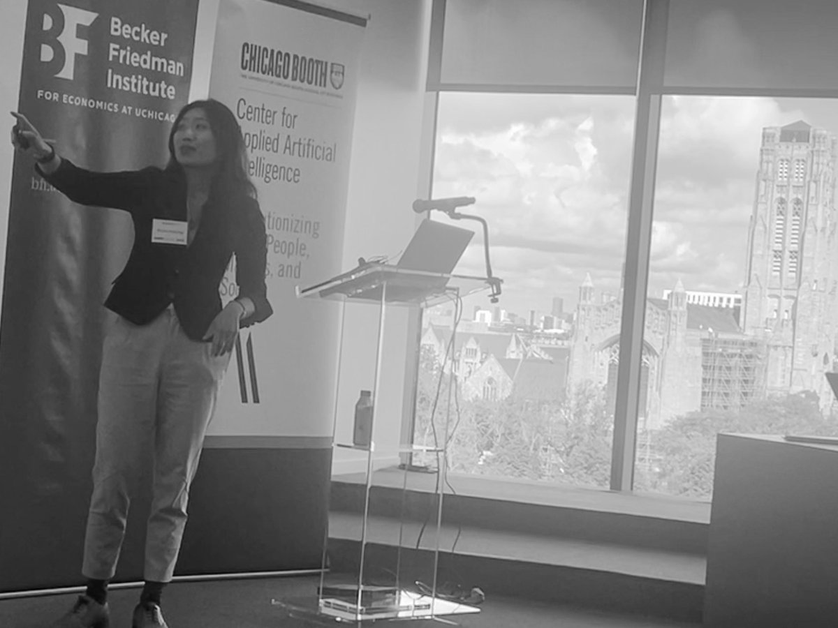 A fantastic day 1 of the <a href="/UChicago/">The University of Chicago</a> AI in Social Science conference! Thanks to the amazing participants, <a href="/CAAI_Booth/">Center for Applied Artificial Intelligence</a>, <a href="/MiiELab/">MiiE Lab</a>, and esp <a href="/BeckerFriedman/">Becker Friedman Institute for Economics</a> for such an engaging day! A delightfully thought-provoking keynote by Jon Kleinberg capped off the day!

bfi.uchicago.edu/events/event/2…