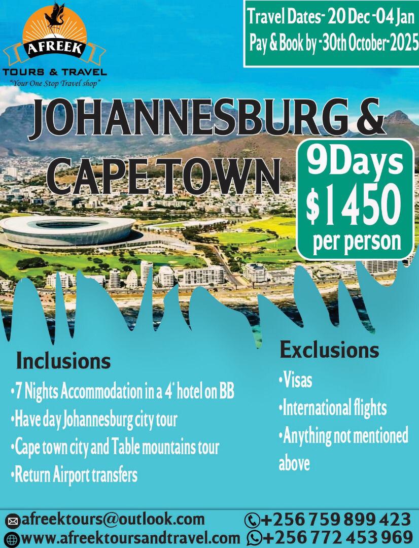 Do not stress urself looking for help in terms of traveling with ur family there is one traveling partners u can trust and this is @afreekT please reach us on +256772453969  for bookings and more details <a href="/dailysportsug/">dailysportsafrica.com</a> <a href="/derronation_/">D£RRO</a> <a href="/HeathensRFC/">HEATHENS RUGBY CLUB</a>