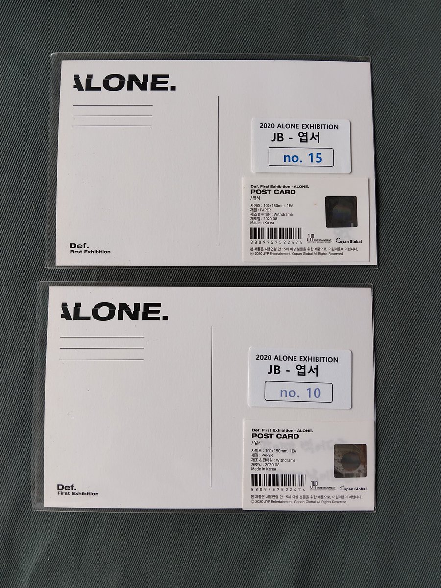 Postcard 
HEAR HERE -JINYOUNG
ALONE EXHIBITION -JB

Set ละ 80 รวมส่ง

#ตลาดนัดอากาเซ่ #ตลาดนัดอากาเซ #ตลาดนัดgot7 #เจบี #จินยอง