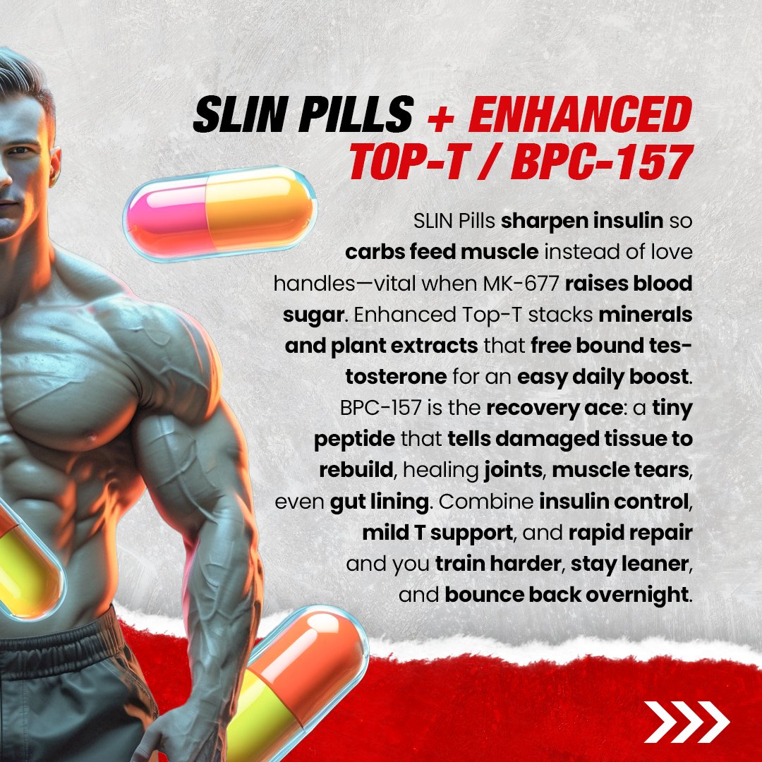 enhancedathlete's tweet photo. Carbs don’t make you fat. Weak insulin control does.
SLIN Pills + Top-T + BPC-157 = feed muscle, not love handles.
Natty lifters will cry foul, but the results speak louder than their excuses. 💉💊
#BiohackYourBody #NoExcuses https://t.co/CYdfBLLjGv