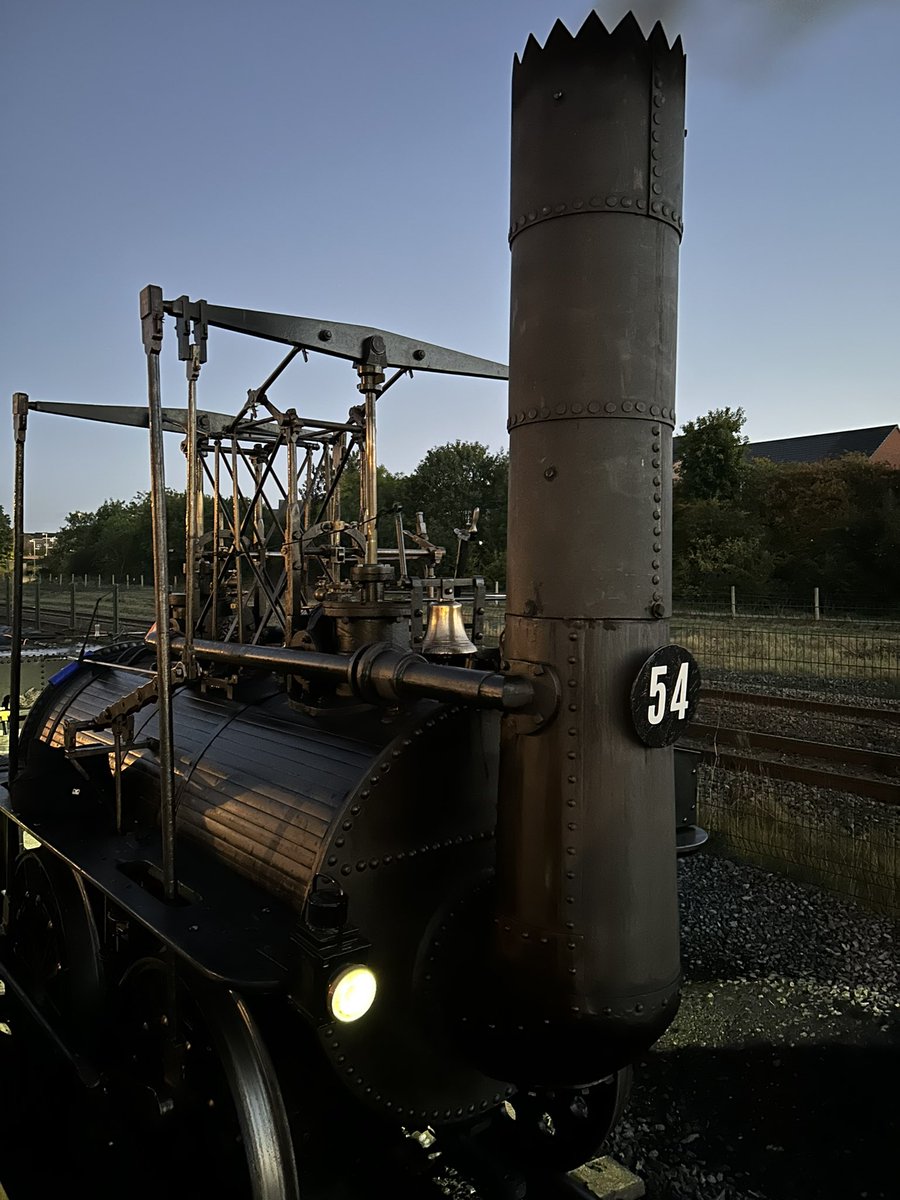 Getting ready for the off.  Lovely morning for recreating the first journey of Locomotion No1 in 1825!