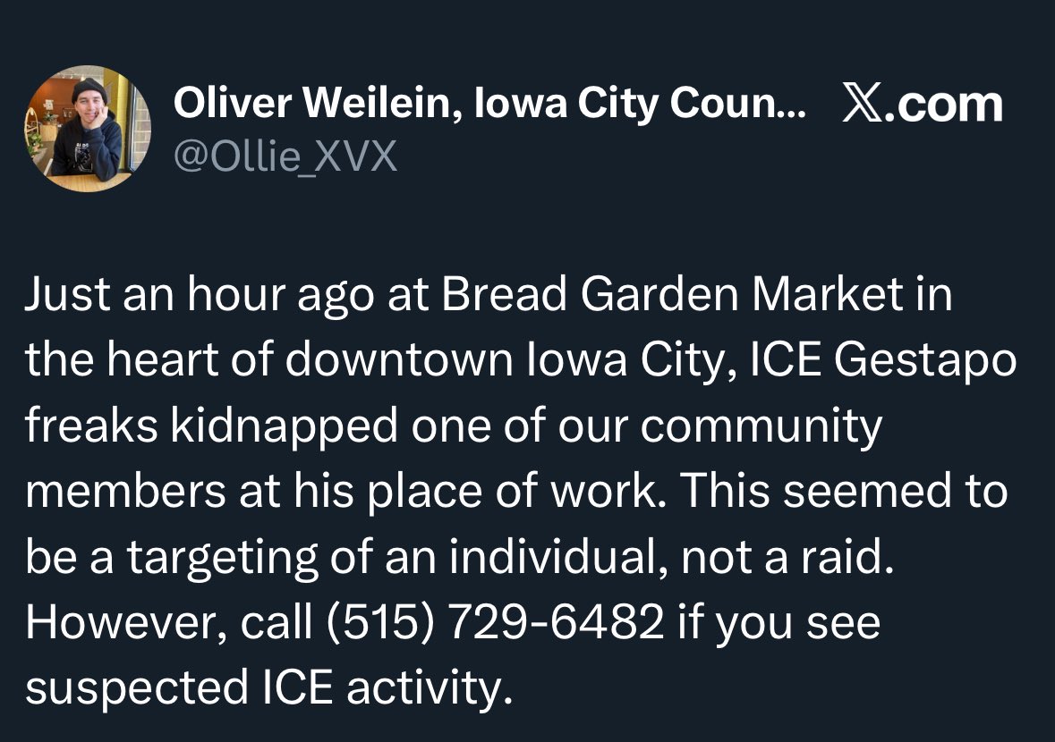 This guy requesting the public to call this number to report ICE Activity