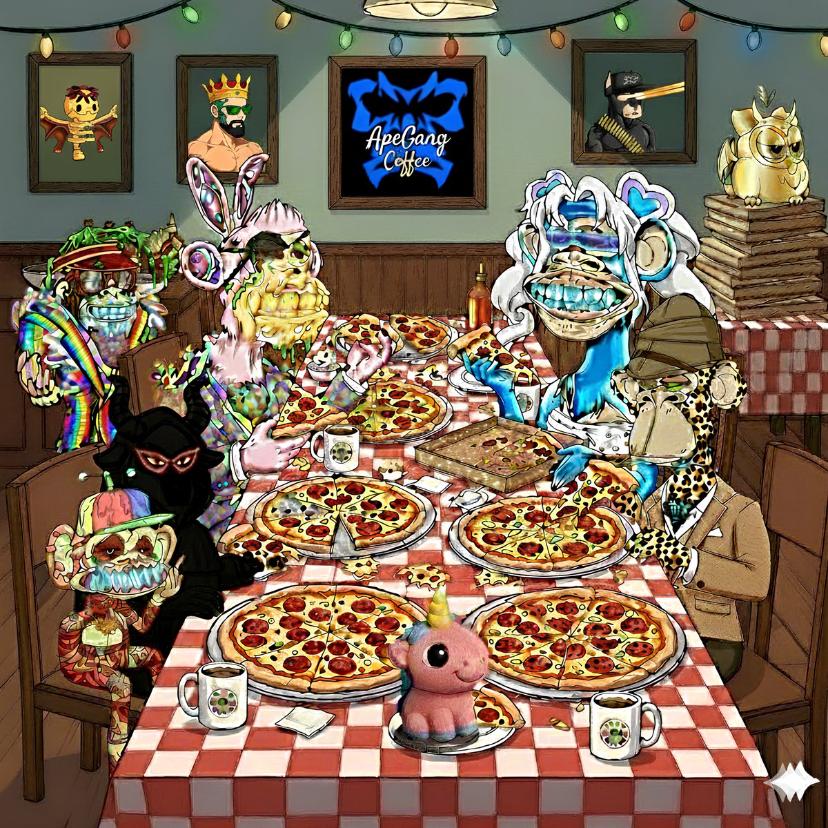 GM GM Happy Friday!!!
Thank you all!!! Appreciate each one of you. 🥰
Still working on my AI skillz...😂
X only lets me tag 10 accounts so here are the others.
<a href="/OfficialUFD/">Unicorn Fart Dust</a> 
<a href="/ApeGangCoffee/">ApeGang Coffee</a>