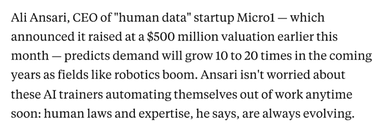 aliansarinik's tweet photo. every enterprise on the planet will need human data for AI agent build outs and recurring evals in production https://t.co/aykS8fHBmQ