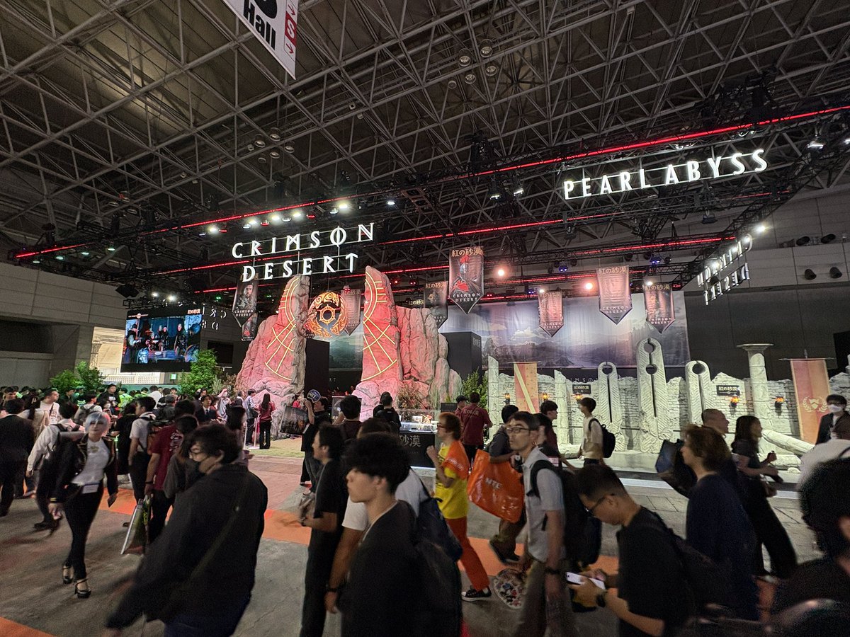 TriplePoint's tweet photo. We’re back at Tokyo Game Show and doing fun, productive, new things with partners and for our clients. @curiousfactory and team have been hustling to help increase @PdxInteractive’s mindshare in Asia, and other friends on the floor including Pearl Abyss showing off @CrimsonDesert_ and @GungHo_America revealing @LETITDIETheGame Inferno. The pics don’t do it justice considering the hard work that goes into these shows, but is a peek from the floor that continues to grow. TGS never disappoints! Look for @QuinnWageman or DM to meet!