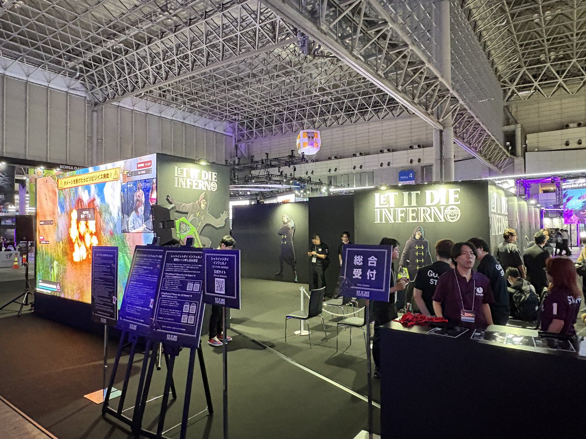 TriplePoint's tweet photo. We’re back at Tokyo Game Show and doing fun, productive, new things with partners and for our clients. @curiousfactory and team have been hustling to help increase @PdxInteractive’s mindshare in Asia, and other friends on the floor including Pearl Abyss showing off @CrimsonDesert_ and @GungHo_America revealing @LETITDIETheGame Inferno. The pics don’t do it justice considering the hard work that goes into these shows, but is a peek from the floor that continues to grow. TGS never disappoints! Look for @QuinnWageman or DM to meet!