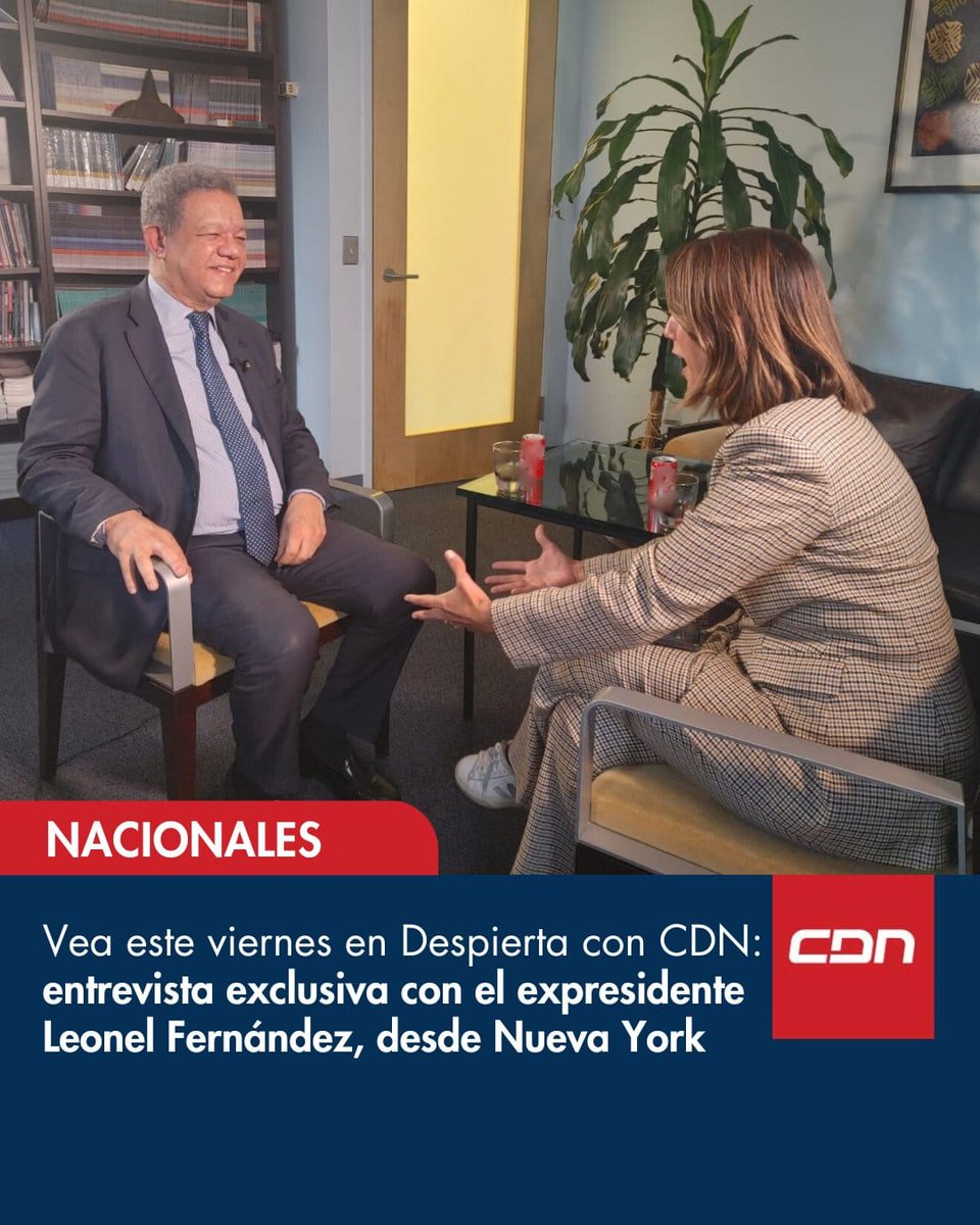 JuanDiazCorcin2's tweet photo. Este viernes, DespiertaconCDN transmite desde Nueva York la entrevista de KatherineHernandez al lider politico Leonel Fernández.
#CDNenNuevaYork #DespiertaconCDN #EntrevistaExclusiva #LeonelFernández #ForoGlobal2025 #EconomiaLatina #Funglode #GFDD #CDN37 #FuerzaDelPueblo https://t.co/DpnH0OcBTH