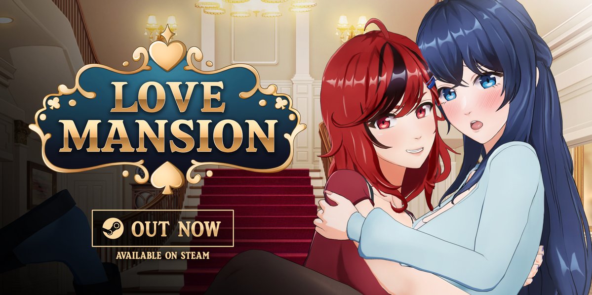 Love Mansion is OUT NOW!!! 🥳🥳🥳💕

🛒Steam Page: store.steampowered.com/app/3207780

#LoveMansion #戀愛莊園 #メゾン・ラブ #恋爱庄园 #메종러브