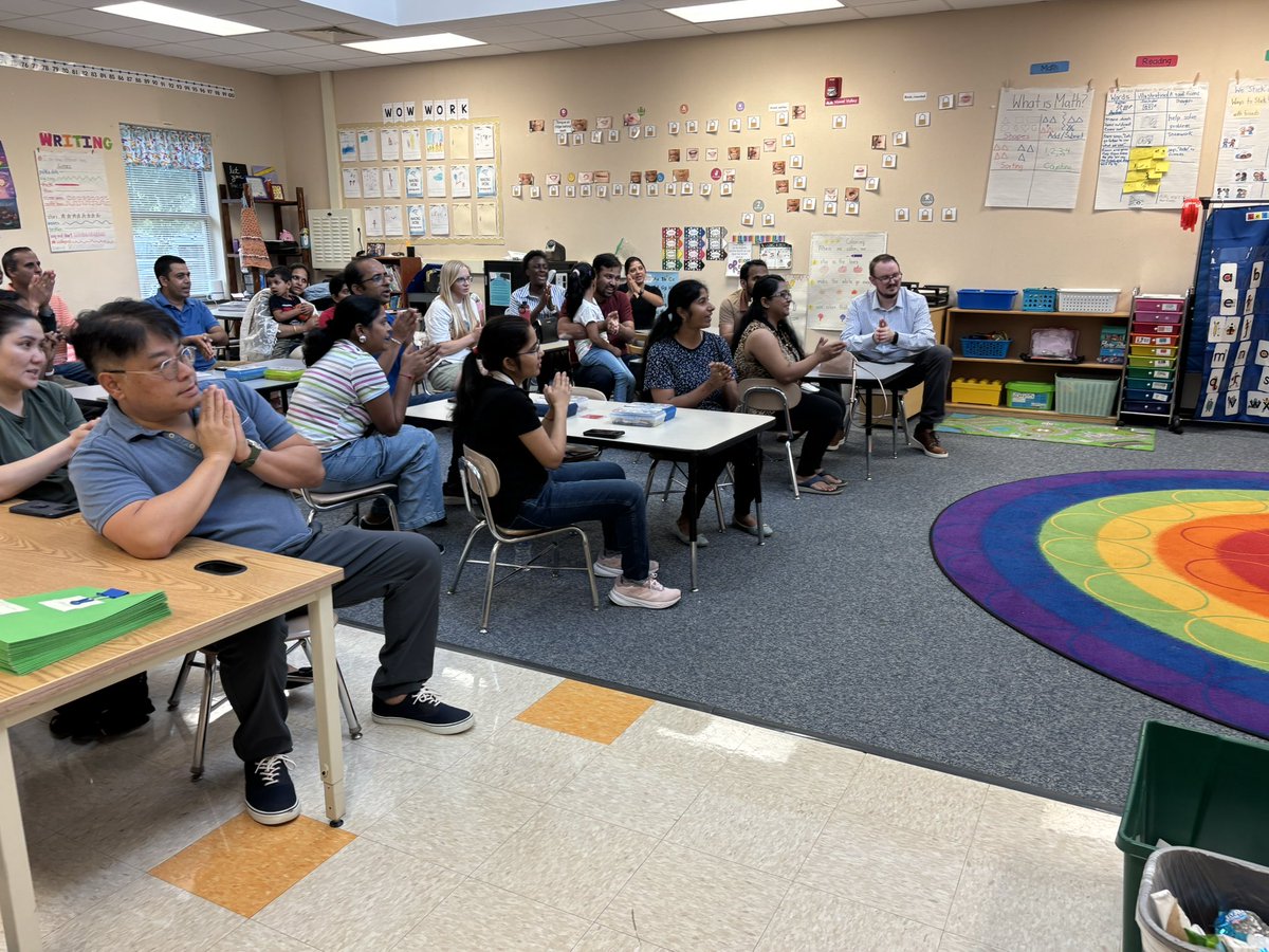 Great time presenting with Mrs. Morford at Curriculum Night <a href="/CedarForkES/">Cedar Fork</a> !  Parents learning Heggerty and Daily Routines!  Way to go Kinder Rays!!!