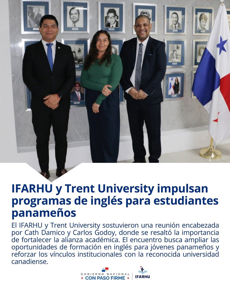 IFARHU's tweet image. El IFARHU y Trent University fortalecen su alianza para ampliar oportunidades de estudios en inglés a jóvenes panameños.

#ConPasoFirme🇵🇦