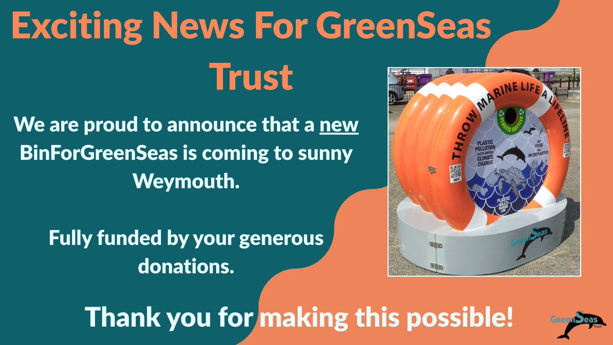GreenseasOrg's tweet image. We’re thrilled to announce that our brand new #BinForGreenSeas is coming to Weymouth!

Sign up for our newsletter for more updates and to see what your incredible donations go towards greenseas.org/sign-up/

#GreenSeasTrust #LifeBuoyBin #Weymouth #Dorset #MarineProtection