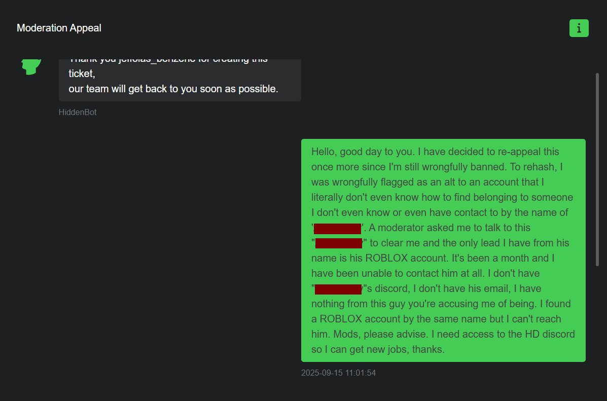 E_GamesRBLX's tweet image. @HiddenDevs
Guys, seriously, what is this? Forcing me out to yell into the air like this. I was banned for no reason and was given impossible instructions by the appeals team! It's been A MONTH!
RSVP!
#roblox #robloxdevelopers #robloxdev #HiddenDevelopers