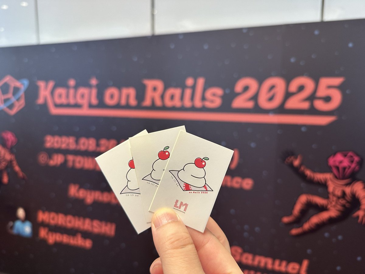 LinkandM_dev's tweet image. #kaigionrails オリジナルステッカーをお配りしています。スポンサーグッズエリアに、ぜひお立ち寄りください！
#kaigionrails_booth