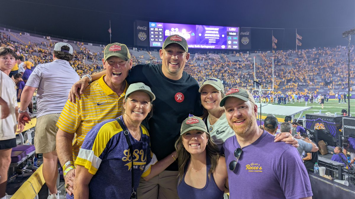 CWSShotBoard's tweet image. Throw back Thursday to when Rocco&apos;s got to experience @LSUfootball at night in Death Valley. Everyone in Louisiana tells us that Omaha for the CWS is a bucket list item, well this was one for us. Special thanks to our friends Shane Morrison and @ToddGraves for the hospitality!