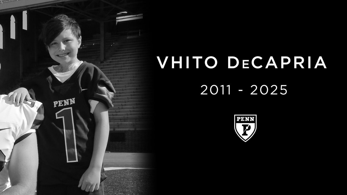 PennFB's tweet photo. Tonight, we mourn the loss of Vhito DeCapria, who led Penn Football with heart, strength, and pride as our captain for the last decade. 

Rest easy, Vhito — Your legacy will live on with us forever. ❤️💙 https://t.co/ygLaShG0fD