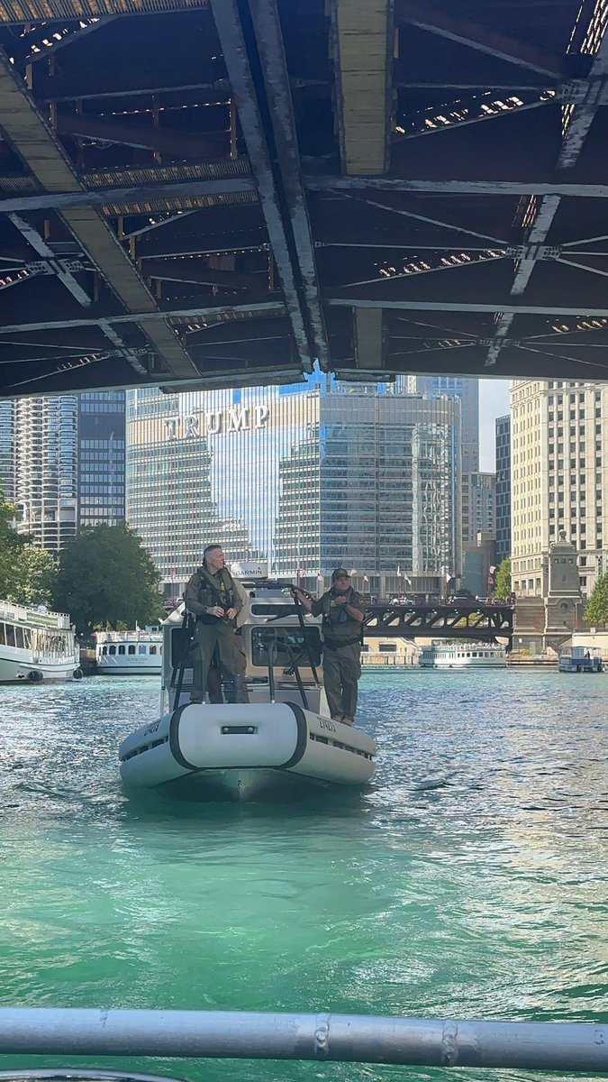USBPChief's tweet image. Where streets end, our Marine Unit begins. On the Chicago River, CBP leadership stays vigilant. Our ability to patrol on the water extends the reach of enforcement.