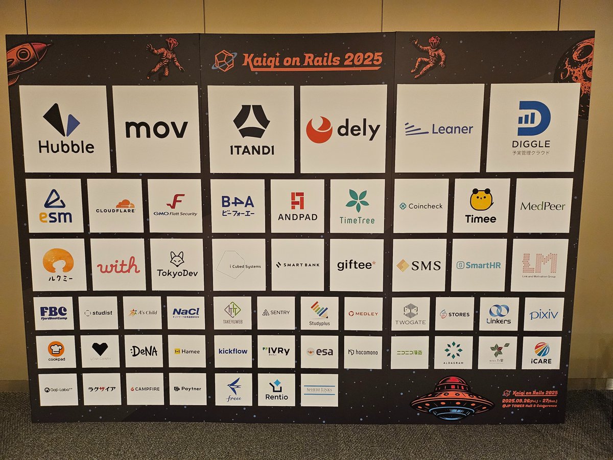 5F にスポンサーボードあった #kaigionrails
