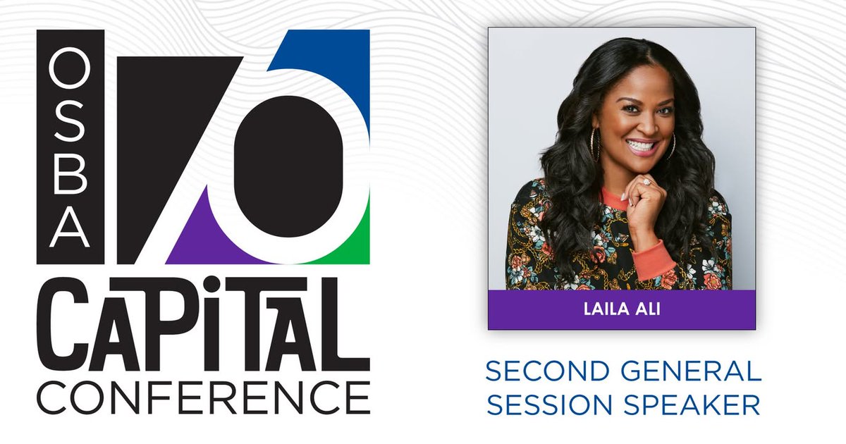 🥊 Don’t miss <a href="/TheRealLailaAli/">Laila Ali</a> at the OSBA Capital Conference this November!
Celebrate 70 years of leadership &amp; learning with inspiring keynotes, including <a href="/JohnQABC/">John Quiñones</a> and <a href="/Freedom4Writing/">Erin Gruwell</a>.

📅 November 16-18 | Columbus
🔗 Register now: conference.ohioschoolboards.org

#OSBACC70 #EdLeaders