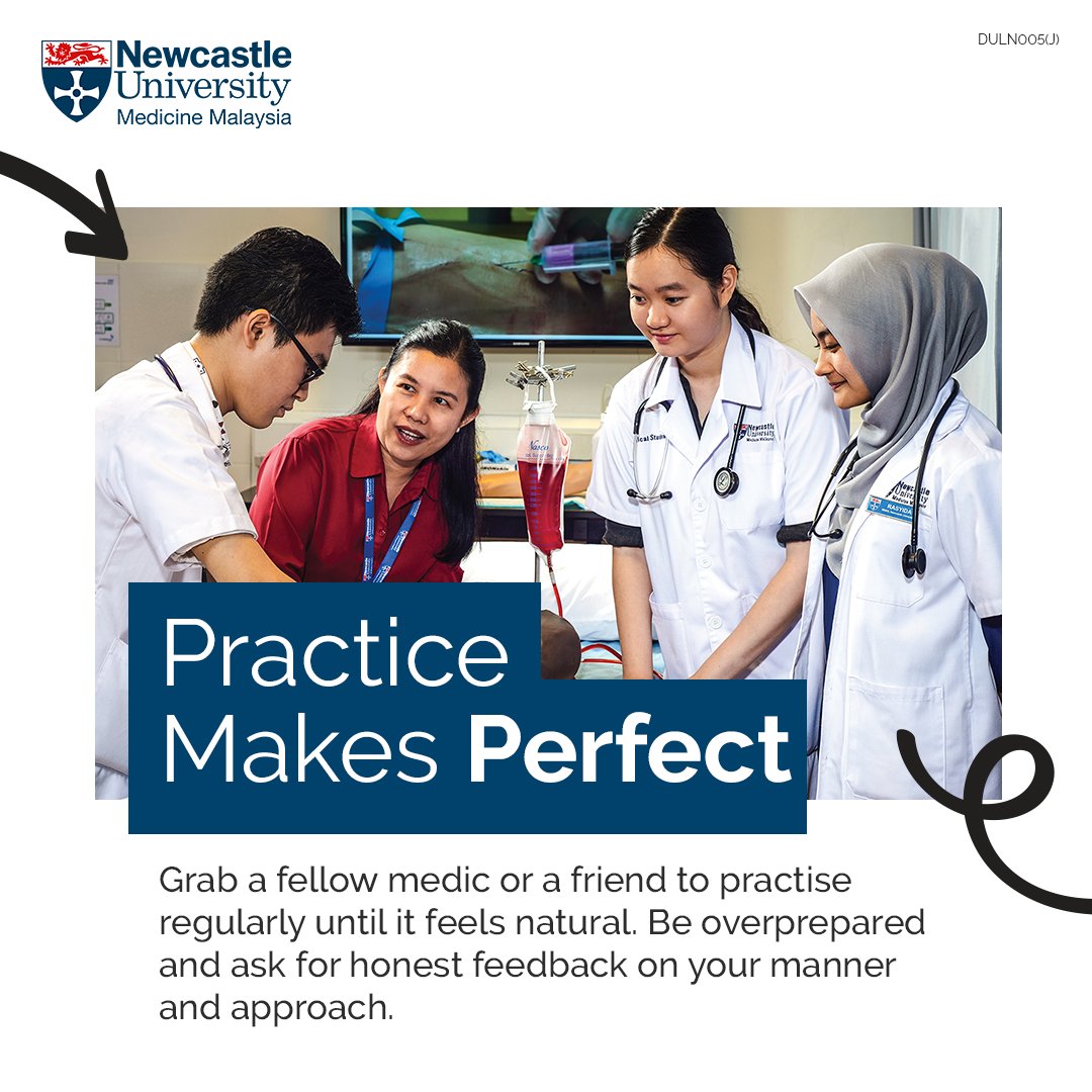 NUMedMalaysia's tweet photo. OSCE. The word that sends chills down every med student’s spine. Short for Objective Structured Clinical Examinations, it’s key to NUMed’s training, helping students practise and show clinical skills safely. 🩺
Swipe for tips to ace yours! #NUMed #OSCE https://t.co/Co1Birc4T7