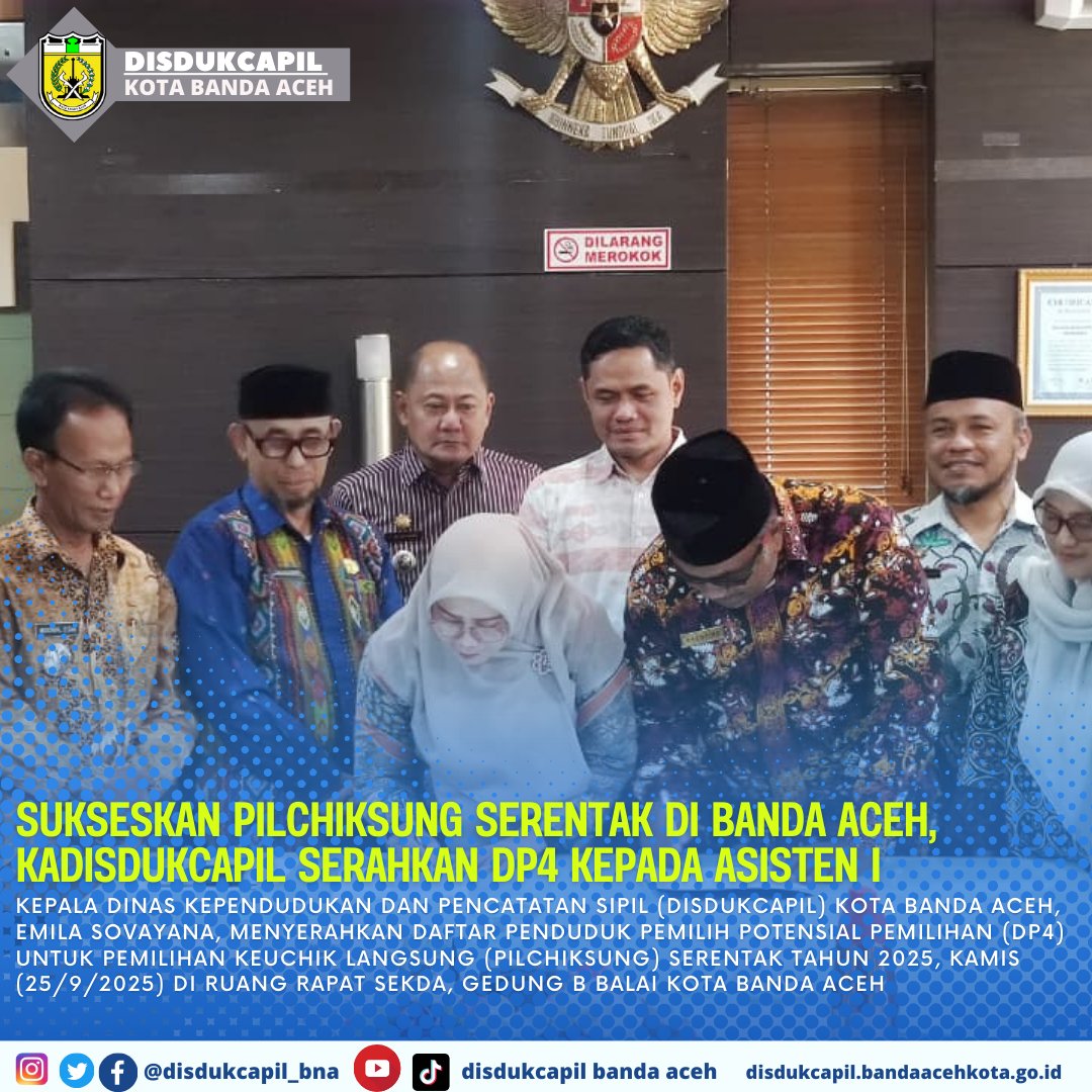 Assalamu'alaikum 
Hai Sobat Dukcapil Kota Banda Aceh 

disdukcapil.bandaacehkota.go.id/sukseskan-pilc…