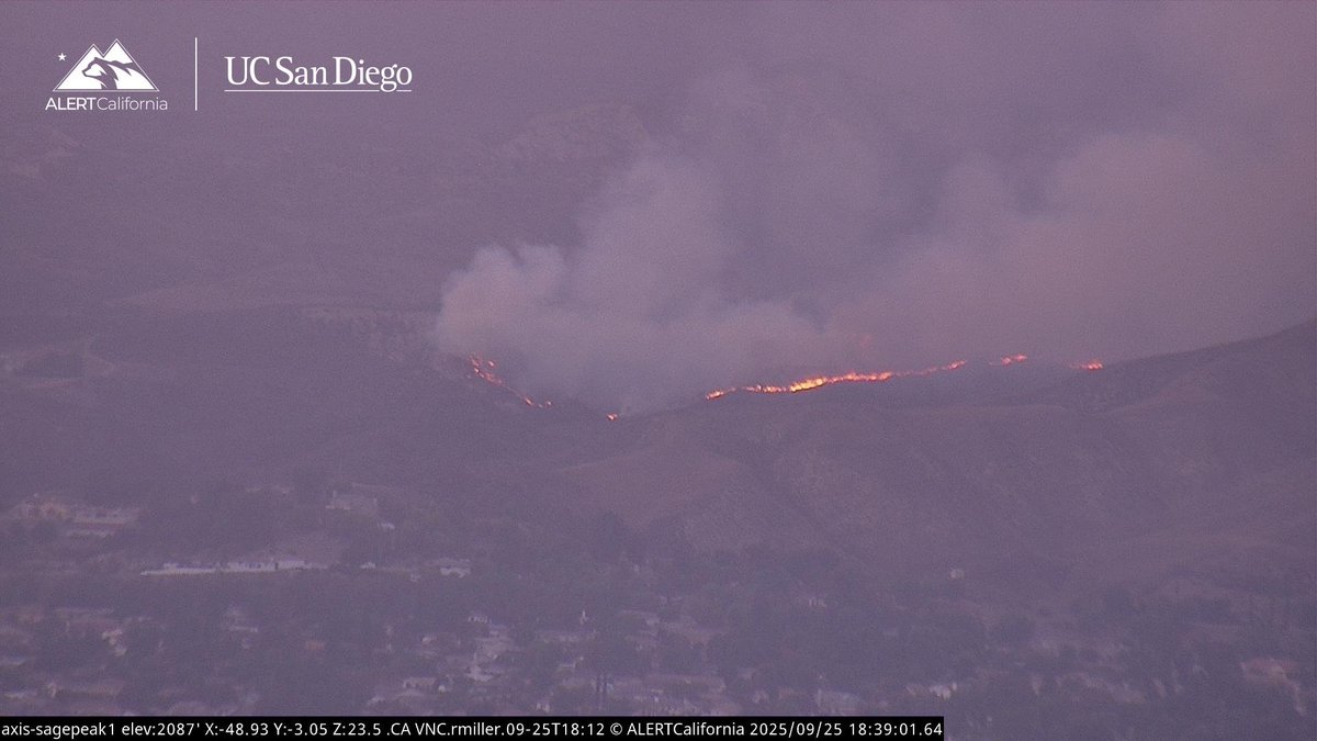 InfernoWatch24's tweet image. LIVE LOOK: (#LostFire): current view of the fire from Sage Peak cam 1.