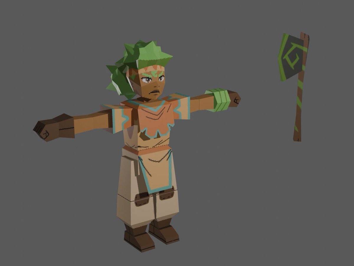 doodle_dupe's tweet image. I remade my character Hacha in a low-poly 3D style! Some of the joints look weird, but not bad overall. Painting the textures was my favorite part. Rigging was the least fun.
#blender #blackart #JRPG #3dmodeling