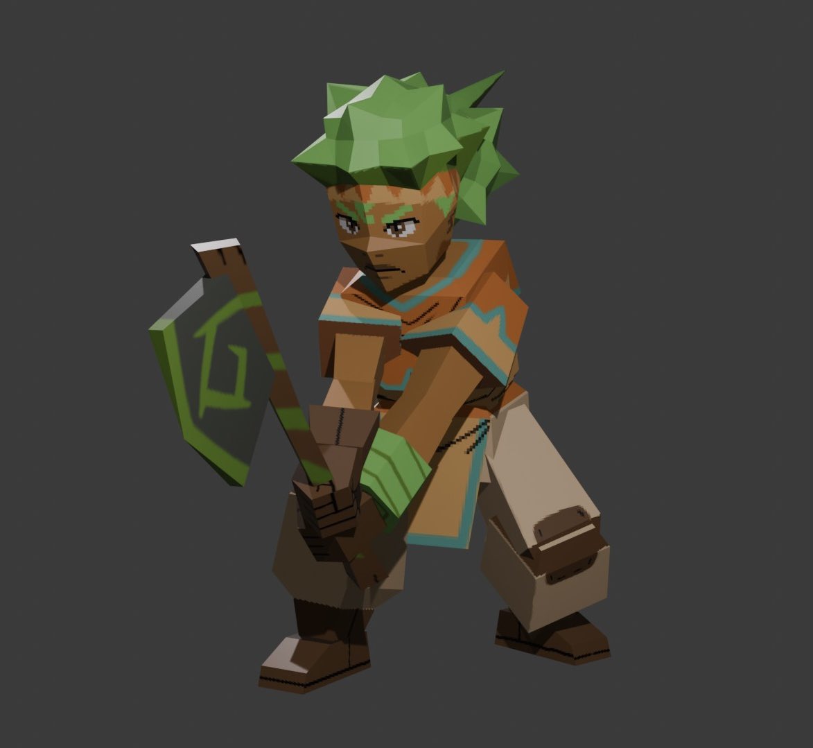 doodle_dupe's tweet image. I remade my character Hacha in a low-poly 3D style! Some of the joints look weird, but not bad overall. Painting the textures was my favorite part. Rigging was the least fun.
#blender #blackart #JRPG #3dmodeling