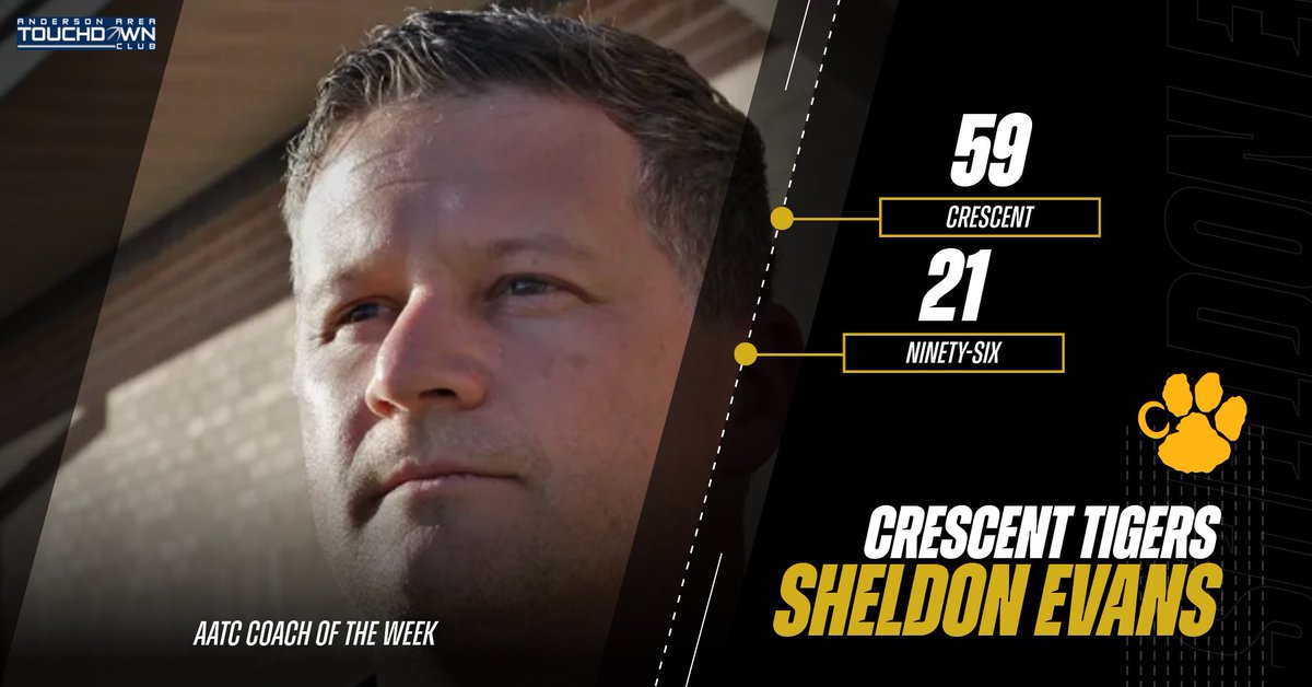AndersonTDClub's tweet image. Our Coach of the Week is Crescent’s Sheldon Evans!