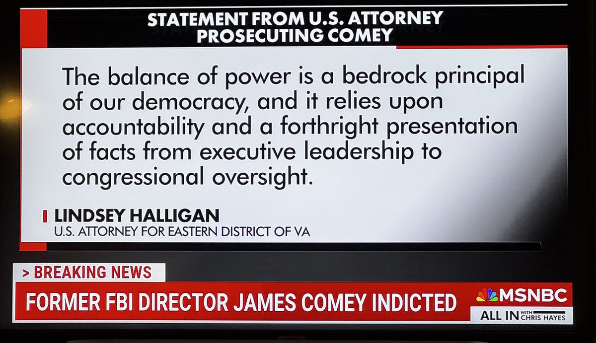 Lindsey Halligan, the prosecuting attorney in the Comey case who has never prosecuted a case before, and who is Trump's former personal lawyer and who Trump says is "very smart"...

doesn't know the difference between a bedrock principle and a bedrock "principal."