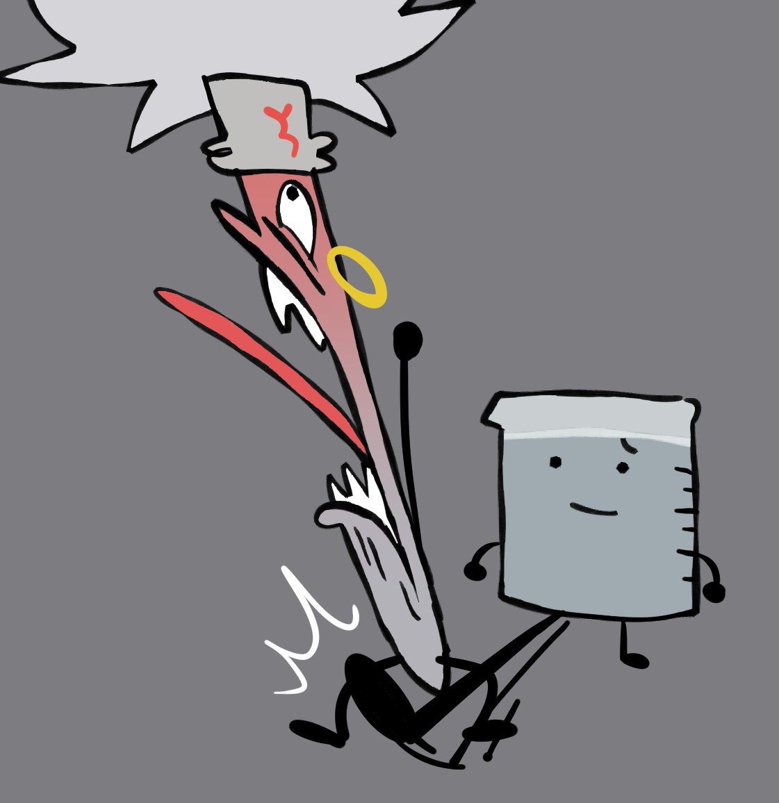 Here's an OC, Duster! She works at a forensics office with Beaker, who belongs to <a href="/saltinesaltine/">saltine</a>. 

She's a handful! She's a BFDI superfan who goofs off a lot at work. She's chronically online...
[#osc - lemon]