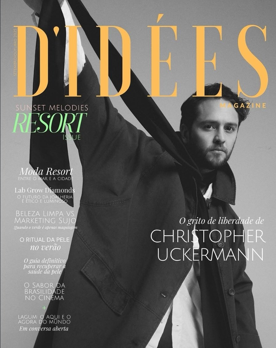 Christopher Uckermann (<a href="/christopheruck/">Christopher Uckermann</a>), es portada de la revista brasileña "D'idées Magazine" (<a href="/dideesmagazine/">D'Idées Magazine</a>).