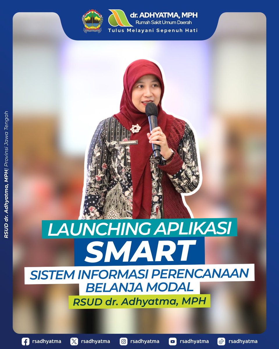 Rs_Tugurejo's tweet photo. Launching Aplikasi “SMART”
(SISTEM INFORMASI PERENCANAAN BELANJA MODAL)
di RSUD dr. Adhyatma, MPH Provinsi Jawa Tengah
#rsda
#rsadhyatma
#rsuddradhyatmamph https://t.co/Czy7LjynRn
