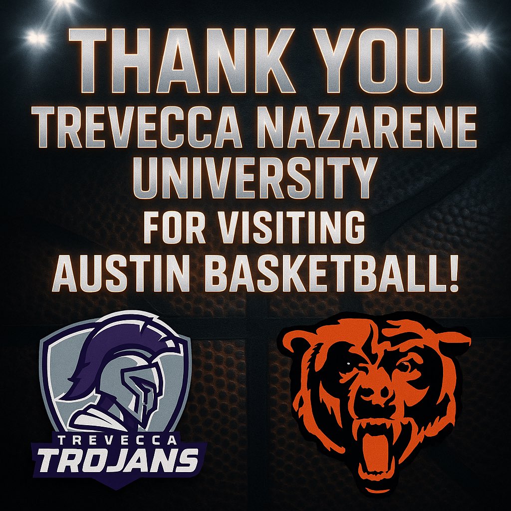 Big thanks to <a href="/TNUmBasketball/">Trevecca Basketball</a>  for stopping by to evaluate our players today. We appreciate your time and support of Austin Basketball! 🏀🐻 #BBN #BlackBearMentality #noexcuses #HeartofTheCity