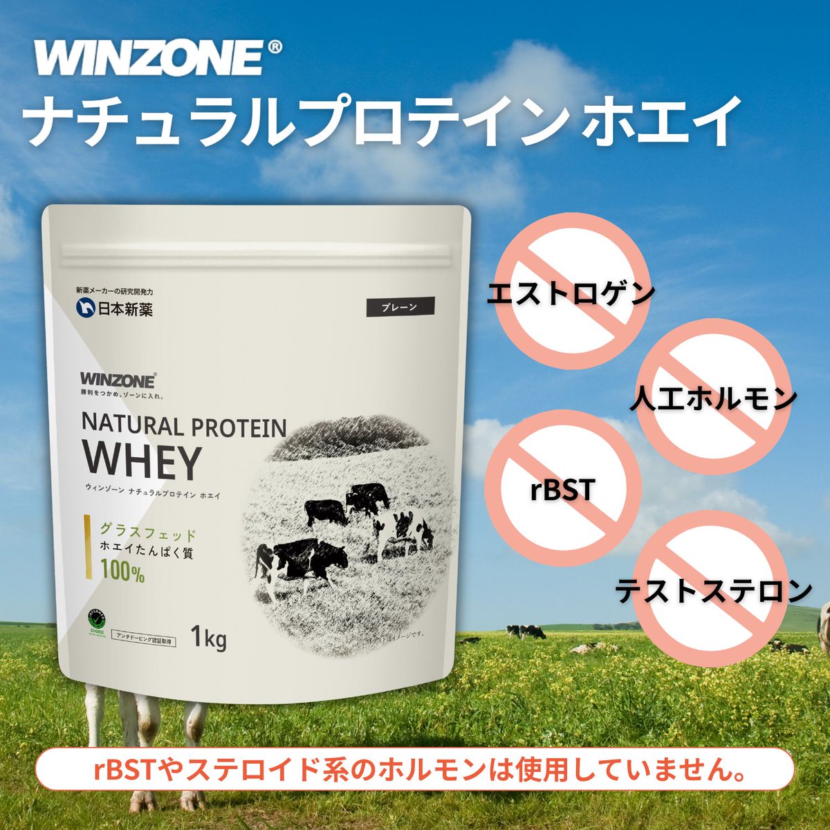 🐮🌱新発売🌱🐮
グラスフェッド100%
#WINZONE ナチュラルプロテイン

✔食品添加物の香料、甘味料、着色料不使用
✔rBSTやステロイド系のホルモン不使用
✔グラスフェッドホエイプロテイン100%
✔アンチ・ドーピング認証取得
 
Amazonでは30日まで500円オフクーポン配信中🎁
amzn.to/4pF3tnx