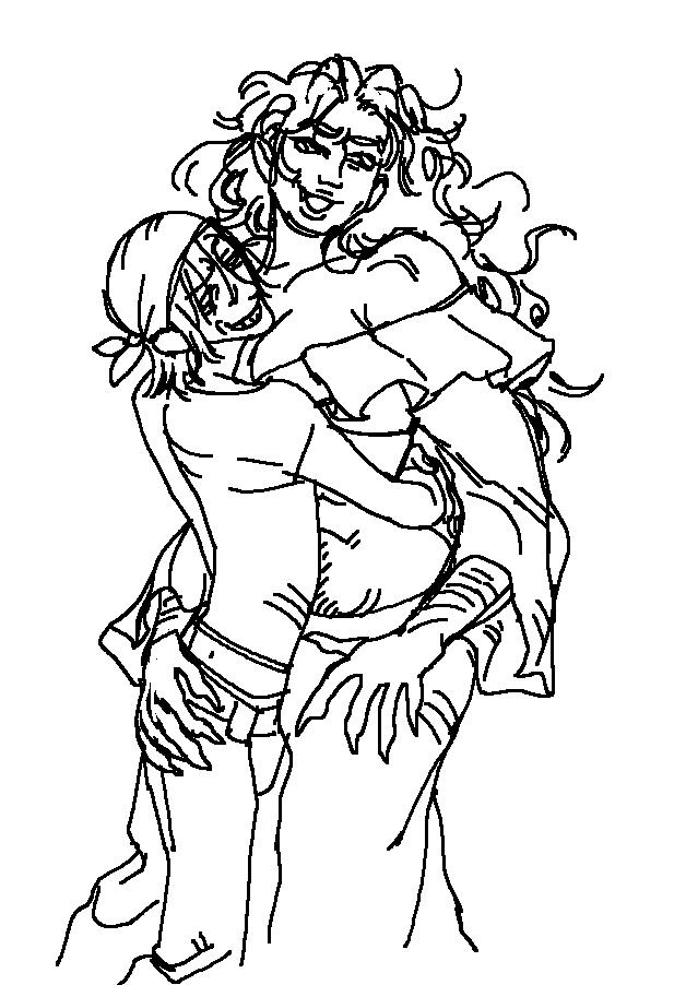 a doodle of franceska and di roy i don't think i ever poster for some reason