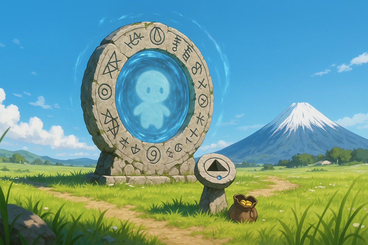 In the tall grass, a portal hummed quietly. The air around it crackled with expectation.