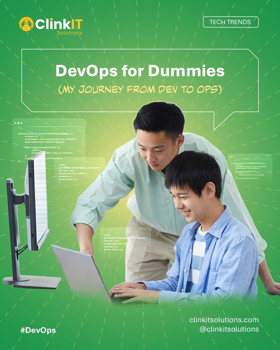 ClinkITph's tweet image. Ever felt like you&apos;re speaking two different languages—Dev and Ops? 😅 Our new blog is here to help: clinkitsolutions.com/devops-for-dum…

#DevOpsPractices #ClinkITSolutions #SoftwareDevelopment #Developers #ITServices #SoftwareEngineering #AgileDevelopment #ContinuousIntegration