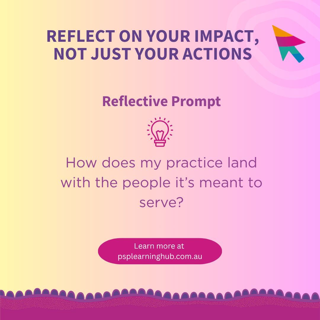 PSPHub's tweet image. Reflect on Your Impact, Not Just Your Actions 
Swipe left to learn more

psplearninghub.com.au

#psplearninghub #praticetips #casework #caseworkertraining