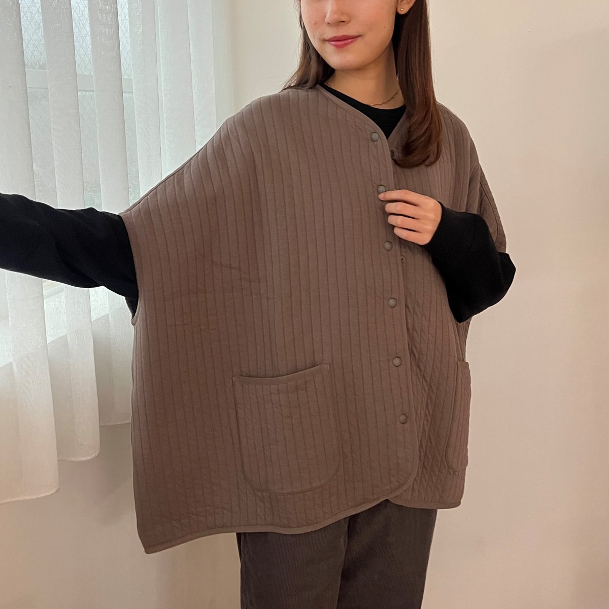 [さくら ] Deuxieme classe-ブランケットポンチョ ムジ さくら ] Deuxieme classe-ブランケットポンチョ ムジ さくら