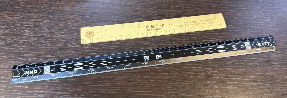 tensorcore's tweet image. bought a runway ruler! aside from a decorative NV ruler, this is the first easy-to-use ruler I've had at home. old one only has a prime number scale...