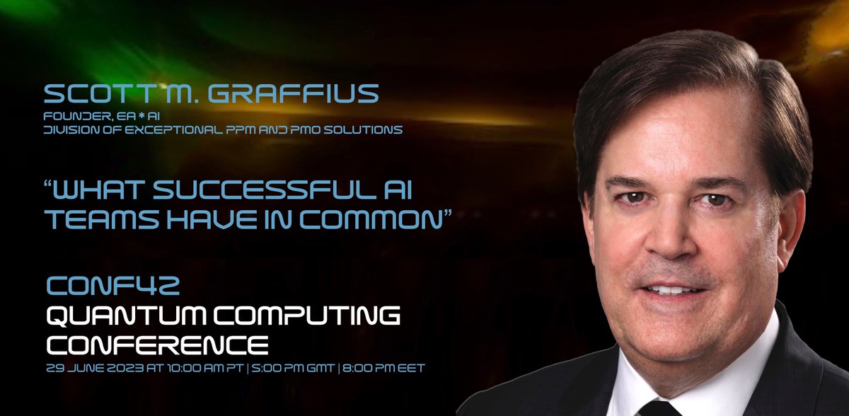 Exceptional_LLC's tweet image. Scott M. Graffius, Founder of Exceptional PPM and PMO Solutions, has spoken at 95 conferences and other events. For example, he delivered “What Successful AI Teams Have in Common” at the Conf42 Quantum Computing Conference. See scottgraffius.com/publicspeaker.….

#Speaker #PublicSpeaker