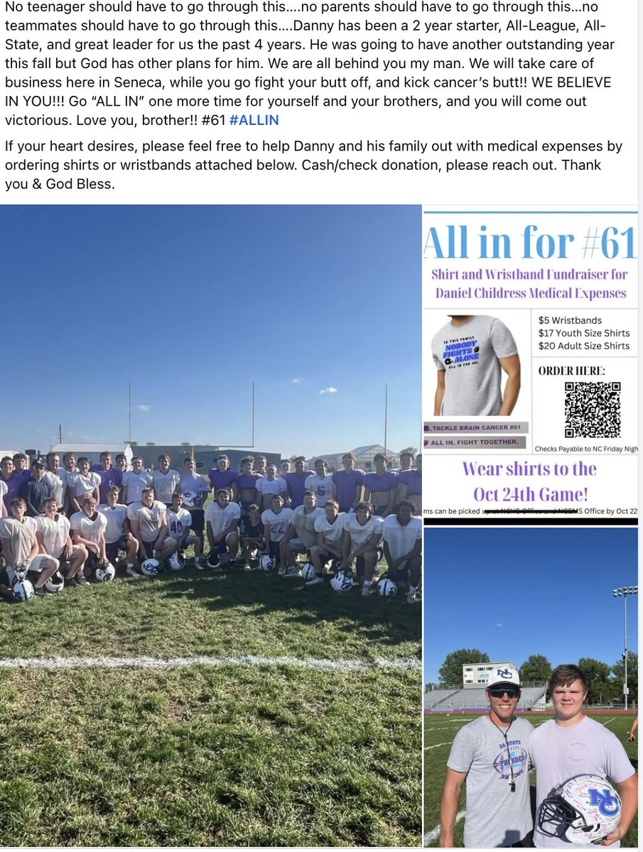 All IN for #61. Go win this battle like you have done so many times on Friday nights!