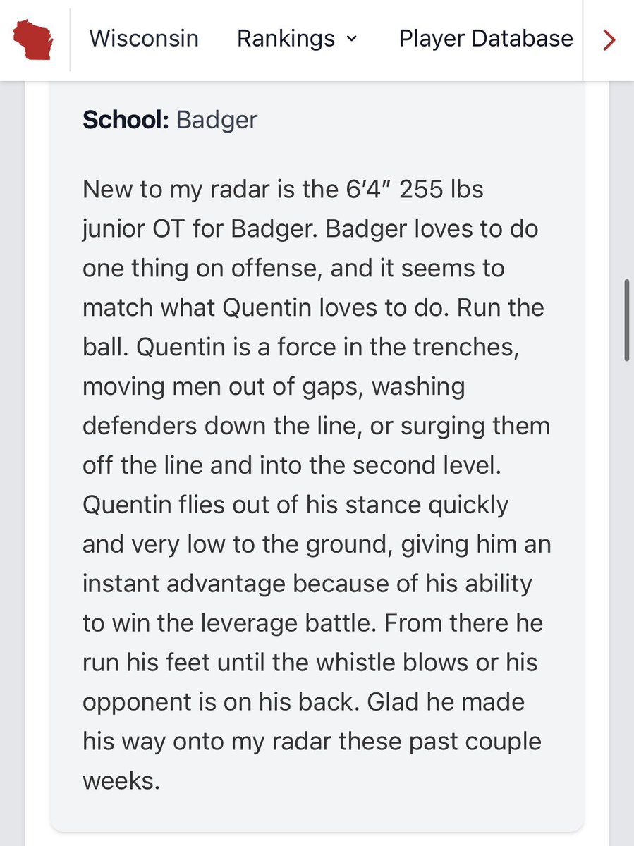 Quentin Spiegelhoff (@q_spiegelhoff) on Twitter photo Thank you <a href="/MJ_NFLDraft/">Mark Johnson</a> for the write up! <a href="/Bkap24/">Bryan Kaplan</a> <a href="/badger2811/">Badger HS Wrestling</a> <a href="/lgbadgerFB/">Badger Football</a> Thank you <a href="/MJ_NFLDraft/">Mark Johnson</a> for the write up! <a href="/Bkap24/">Bryan Kaplan</a> <a href="/badger2811/">Badger HS Wrestling</a> <a href="/lgbadgerFB/">Badger Football</a>