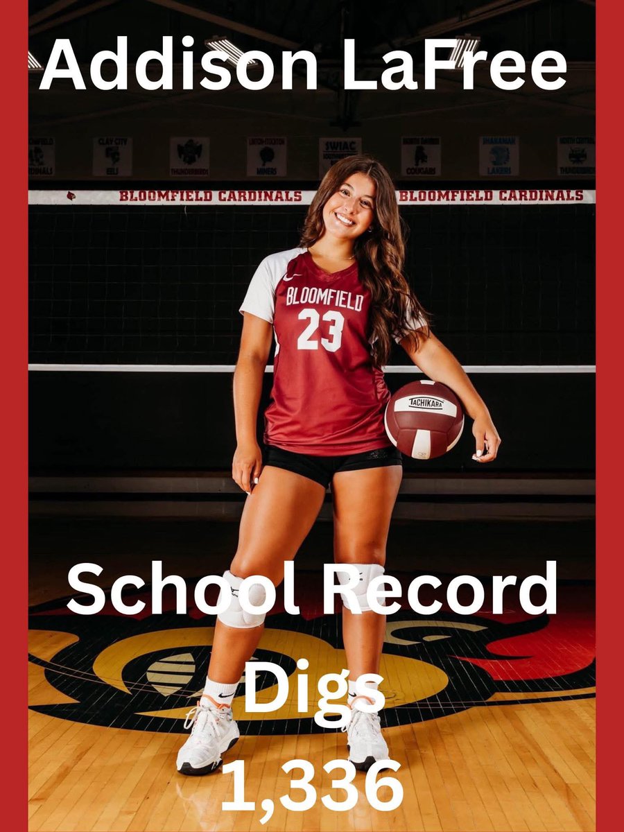 Congratulations to <a href="/AddisonLafree/">Addison LaFree</a> on reaching a HUGE milestone on the 🏐 court this evening!!