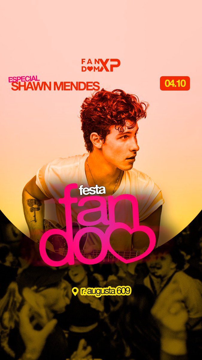 No dia 04 de outubro, a Festa Fandom terá uma edição especial dedicada ao Shawn Mendes, em comemoração aos 9 anos do álbum Illuminate. 🎶✨

O evento acontece na Kat Klub, localizada na Rua Augusta, 609 – São Paulo. Além de um setlist especial com os sucessos de Shawn, a festa