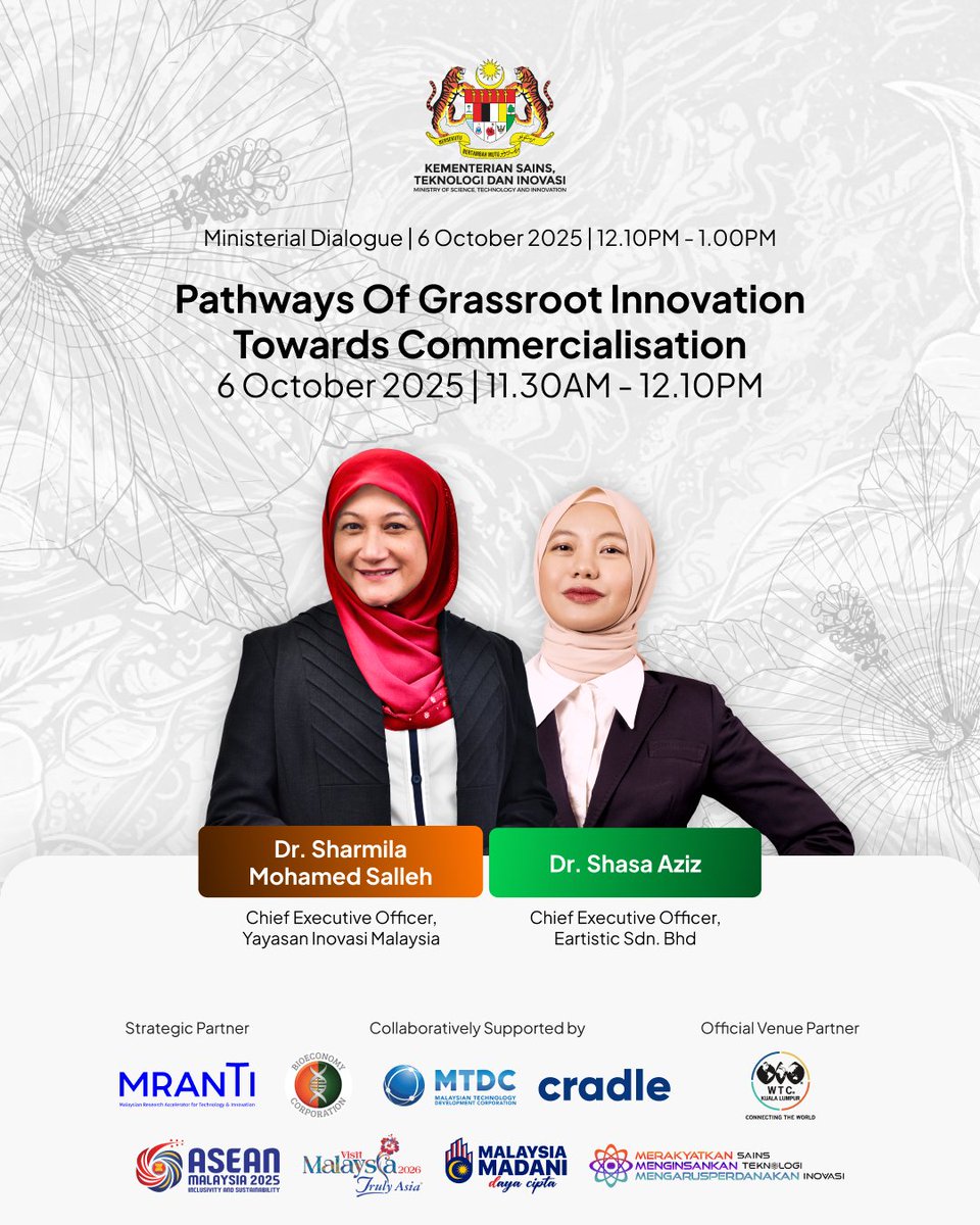 officialmosti's tweet image. Bagaimana inovasi tempatan dapat diperkasa hingga ke peringkat global? Nantikan sesi &quot;From Ideas to Impact: Pathways of Grassroot Innovation Towards Commercialisation&quot; di NICE 2025!

🔗facebook.com/share/p/1765VX…