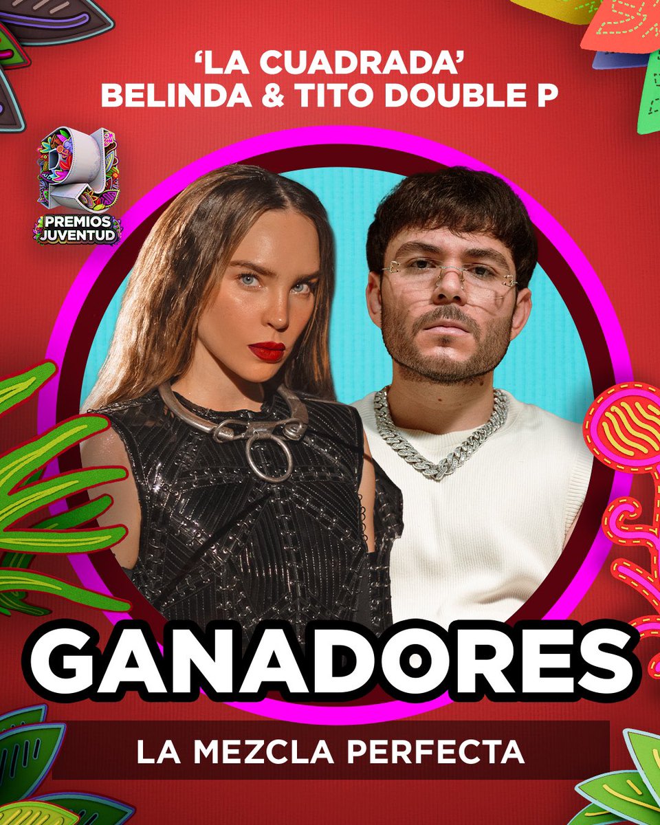 BelindaAccess's tweet image. Belinda y Tito Double P son ganadores en la categoría ‘La Mezcla Perfecta’ por “La Cuadrada” en los Premios Juventud 2025.