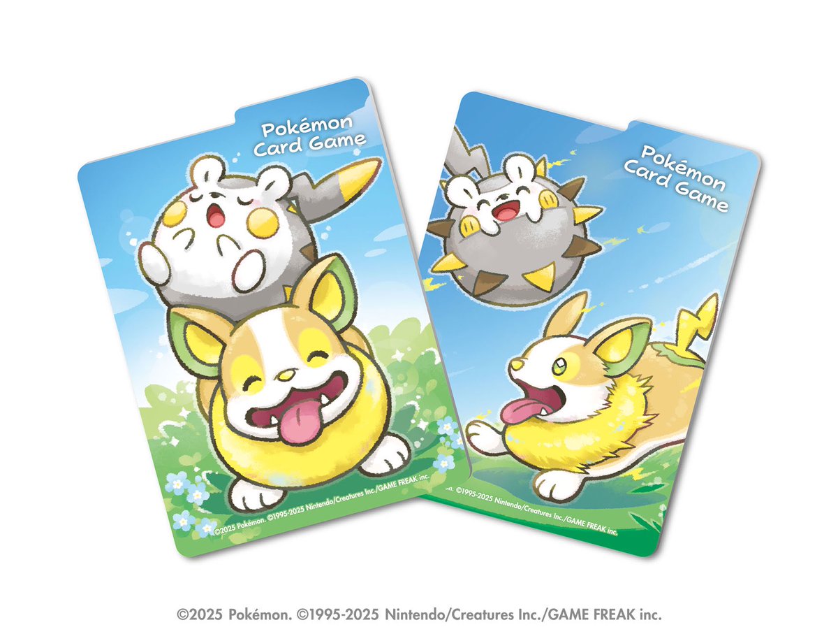 【おしらせ】9月26日（金）本日発売！
ポケモンカードゲーム「トゲデマル＆ワンパチ」のデッキケース・デッキシールド　イラストを作画しました⚡✨
元気に草原を駆け回るトゲデマルとワンパチです！
デッキを入れて、たくさん遊んでもらえたら嬉しいです💛
#ポケカ #ポケモンカード #PokemonTCG
