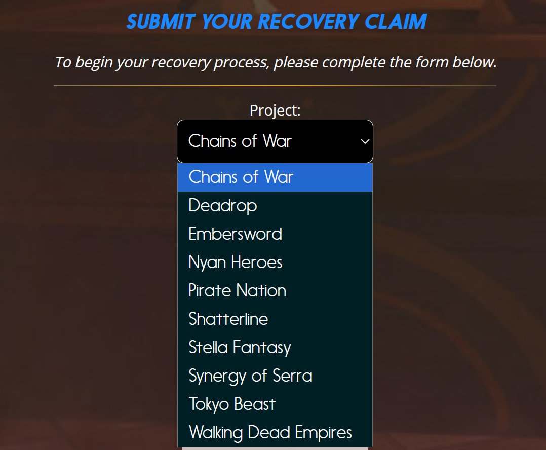 Crypto Gaming Recovery Fund intensifies!