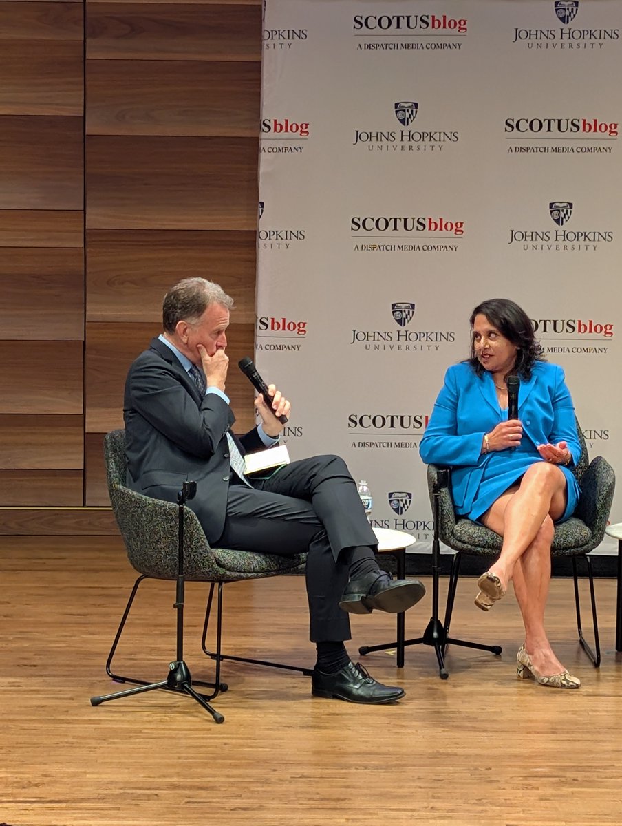 darpana's tweet photo. And speaking of amazing jurist moms, Judge Neomi Rao was terrific. Loved her flipping the script and asking the esteemed @NPRinskeep (whom I also love) why journalists reporting on judicial opinions always mention which president nominated the judge to the bench. https://t.co/XT9dodzvI2